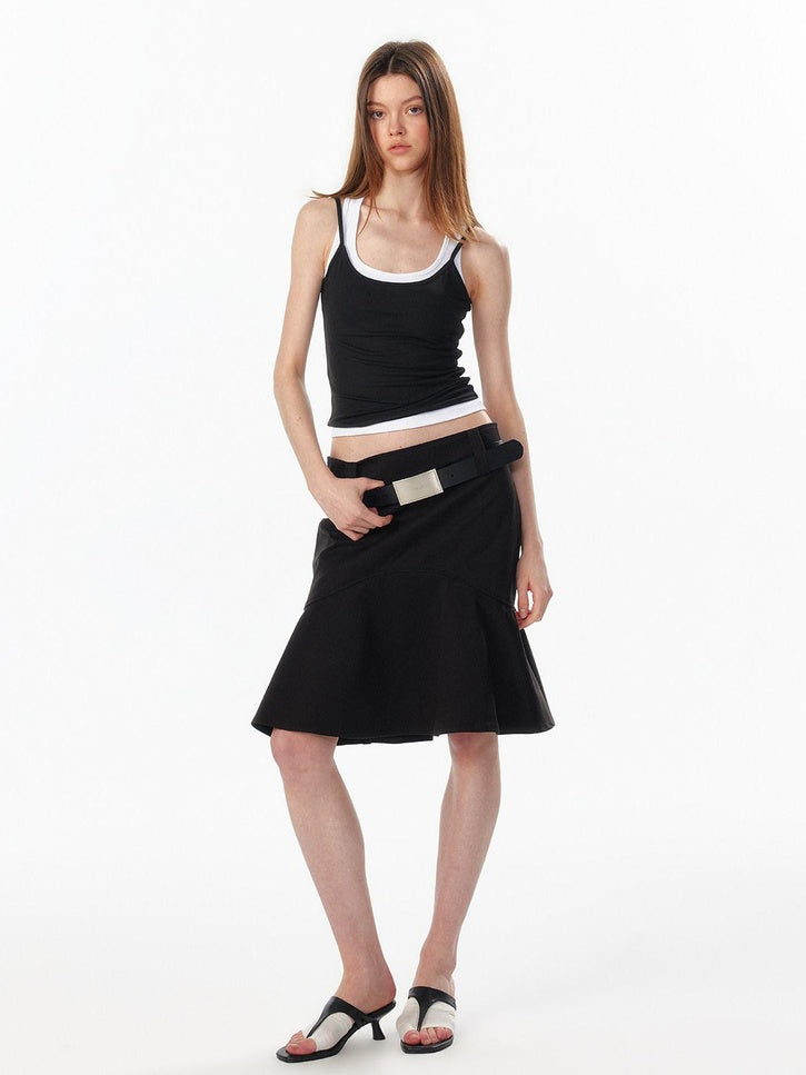 ALINNVSTUDIO Waist Defining Cropped U Neck Racerback Women No Padding Basic Tank Tops