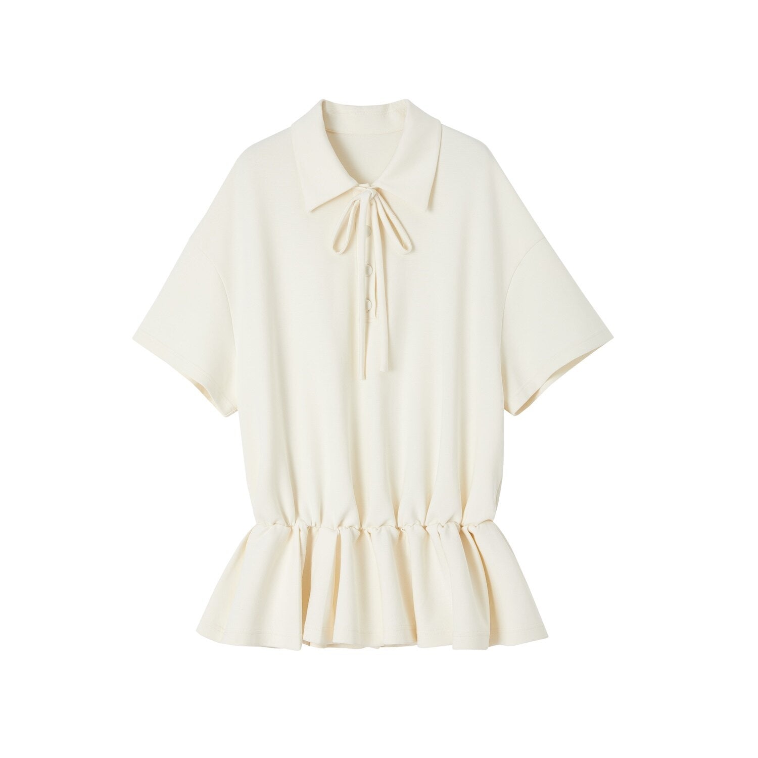 SOMESOWE_Cotton_Blend_Minimal_Tie_A_Line_Tee_Office_Beige_Mini_Dresses_MISSTT
