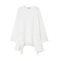 SOMESOWE_Pu_Spliced_Details_Loose_Fit_Office_Workwear_Women_White_Long_Sleeve_T-Shirts_MISSTT