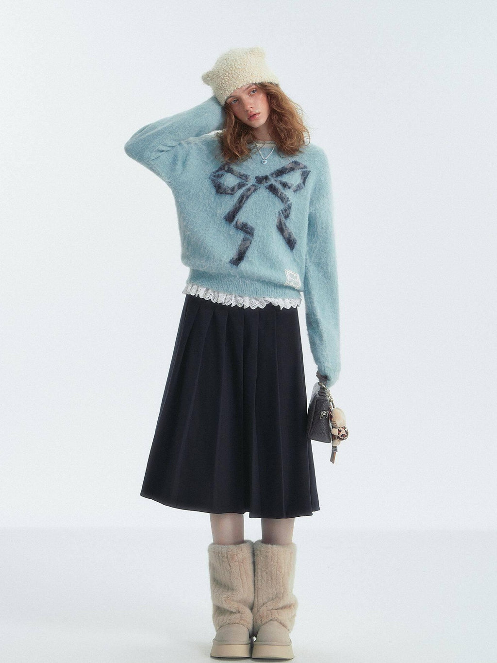 SOMESOWE Floral Knit Pullover Loose Fit Street Style Unisex Knitwear Sweaters
