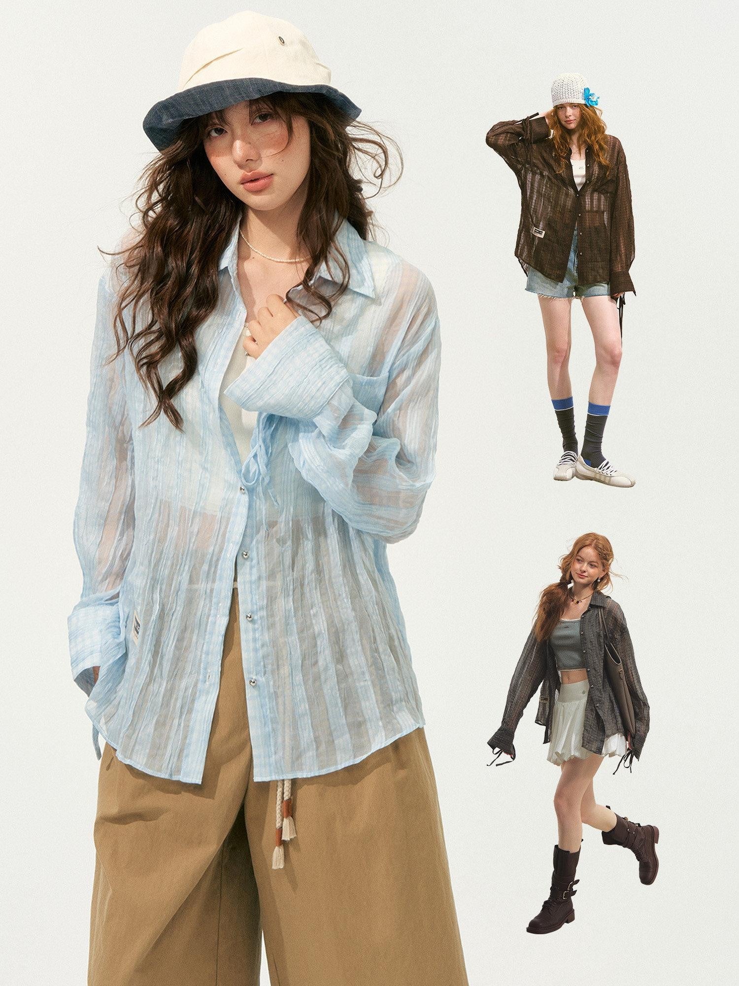 SOMESOWE Original Design Breathable Tie Bow Applique Pleated Straight Fit Women Shirts