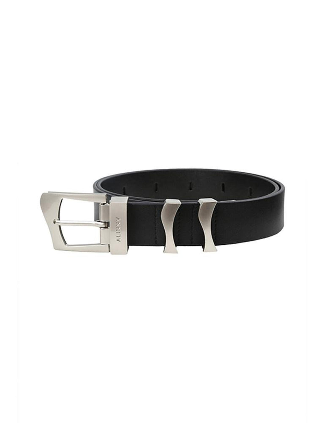 ALINNVSTUDIO Sleek Minimalist 35Mm Split Leather Pin Buckle Black Casual Dress Belts