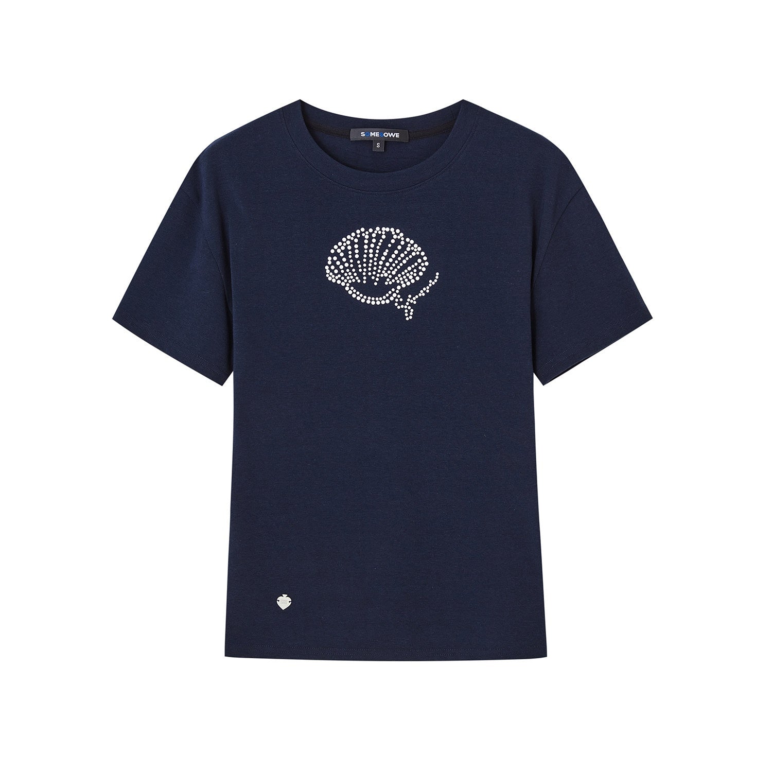 SOMESOWE_Rhinestone_Slim_Crew_Neck_Stretch_Viscose_Cotton_Navy_Grey_Short_Sleeve_T-Shirts_MISSTT
