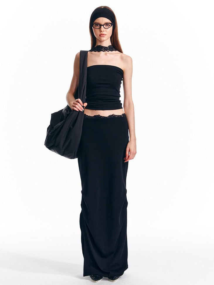 ALINNVSTUDIO Original Design Slim Fit Cotton Halter Short Solid Color Women Chic Tube Tops