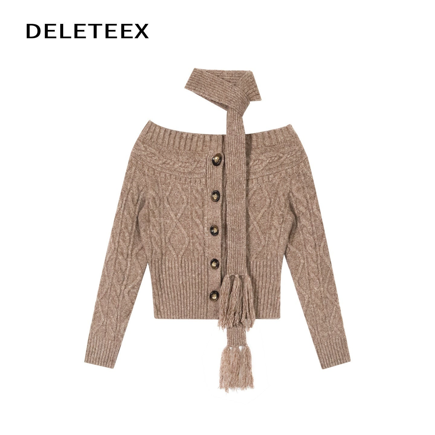 DeleteEx_Cozy_Knit_Blend_Slim_Fit_Office_Boat_Neck_Short_Single_Row_Cardigan_Sweaters_MISSTT