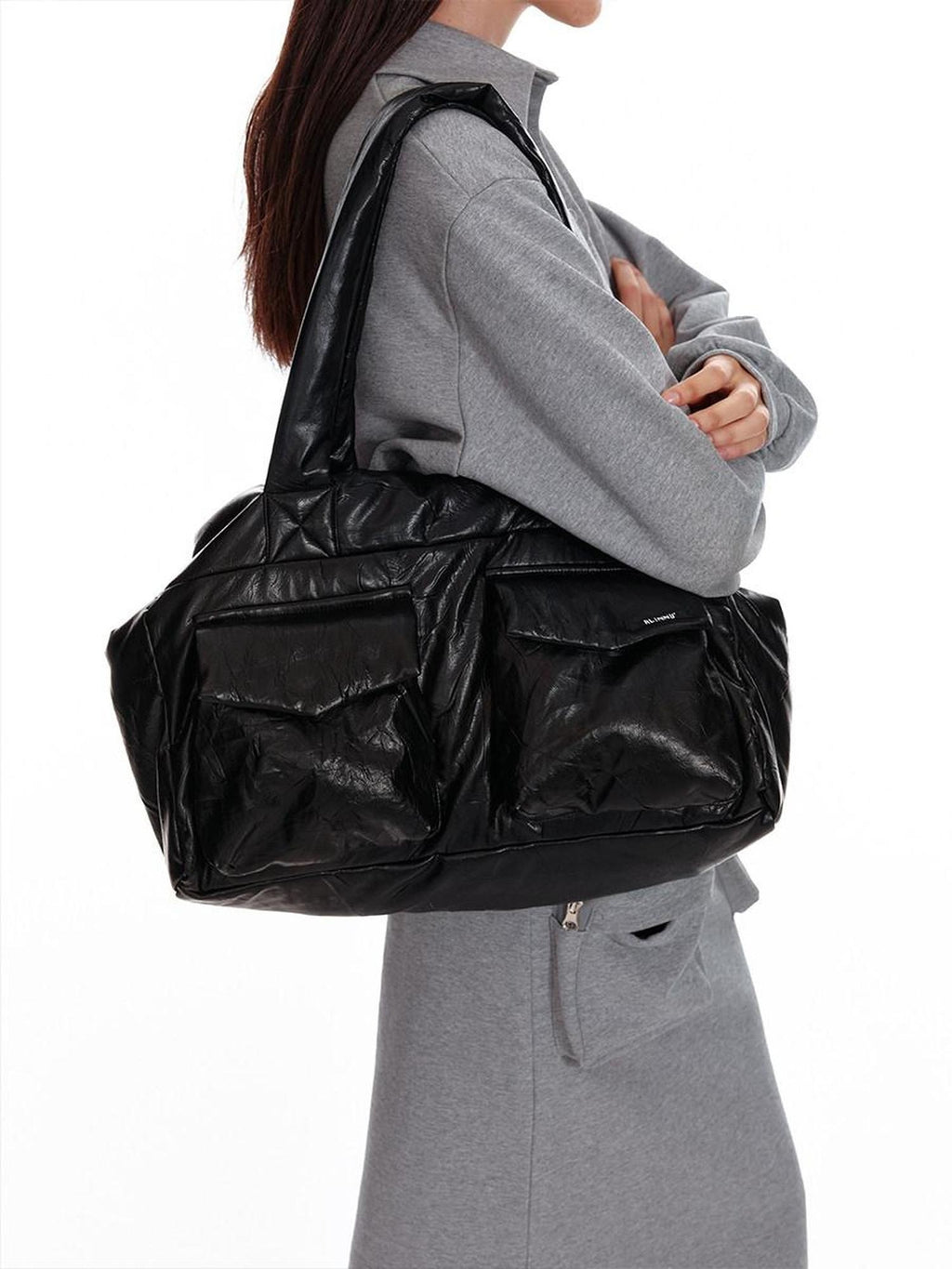ALINNVSTUDIO Spacious Black Large Single Shoulder Casual Teen Everyday Bags