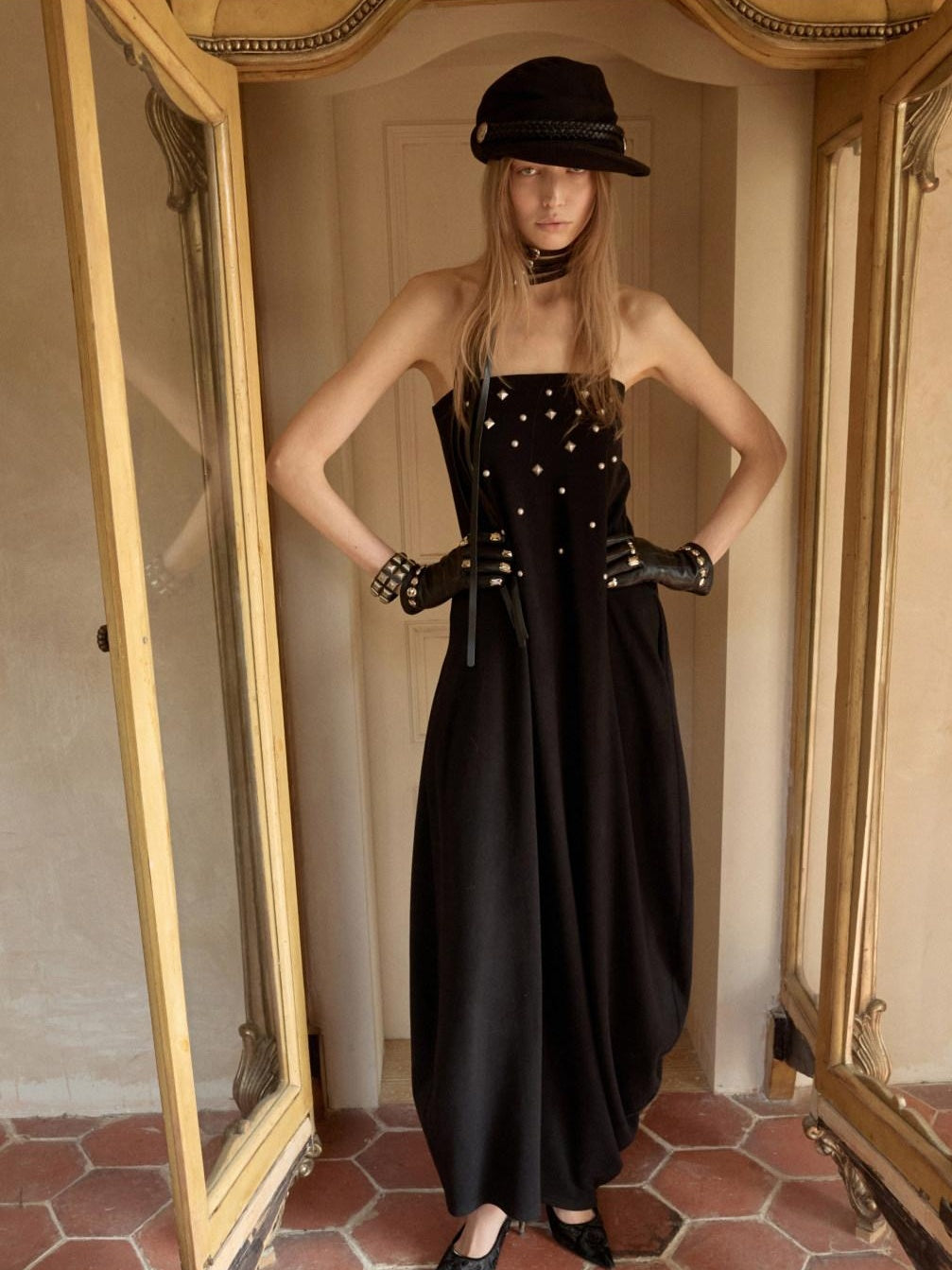 1JINN STUDIO Viscose Blend Vintage Sleeveless Loose Bubble Skirt Casual Maxi Dresses