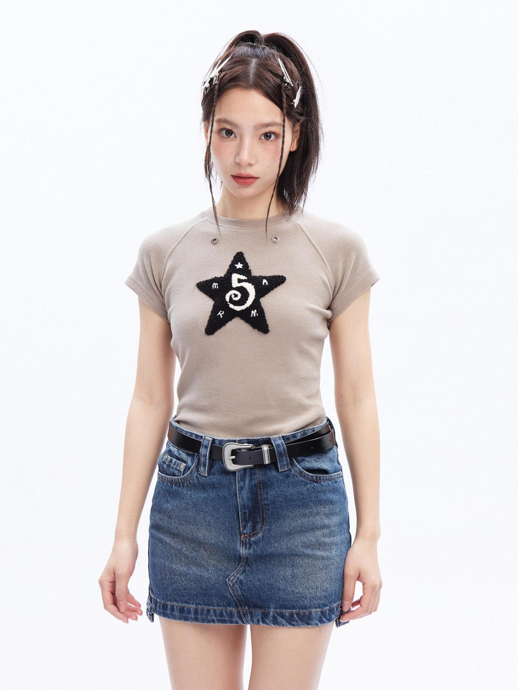 DeleteEx Viscose Blend Slim Fit Office Crew Neck Women Classic Short Sleeve T-Shirts