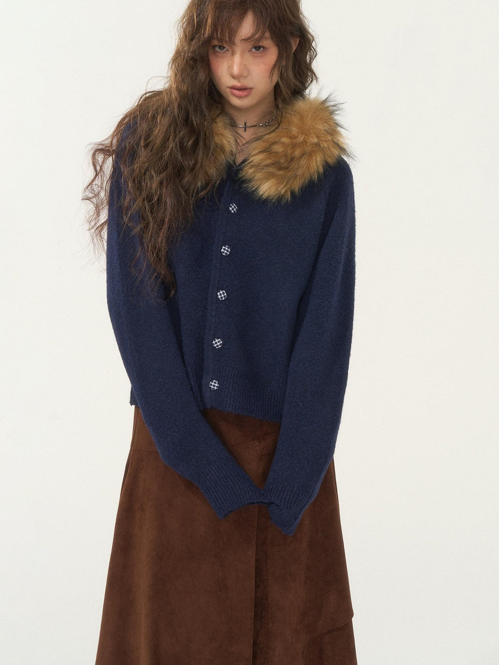 SOMESOWE Lightweight Knit Button Front Minimal Workwear Women Long Sleeve Cardigans
