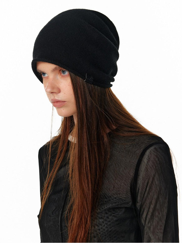 ALINNVSTUDIO Soft Wool Warm Casual Round Top Unisex One Size Black Grey Classic Beanies