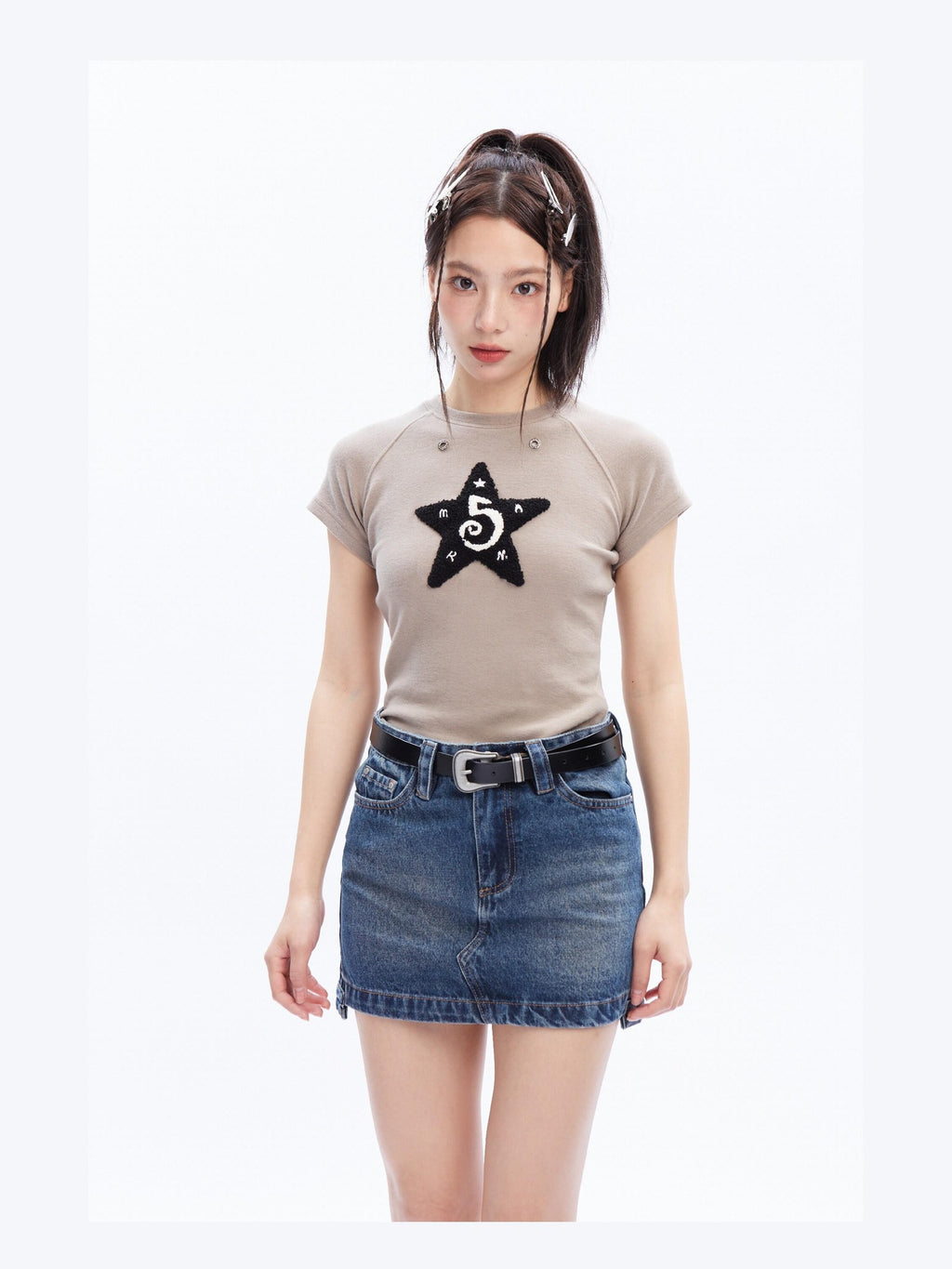 DeleteEx Viscose Blend Slim Fit Office Crew Neck Women Classic Short Sleeve T-Shirts