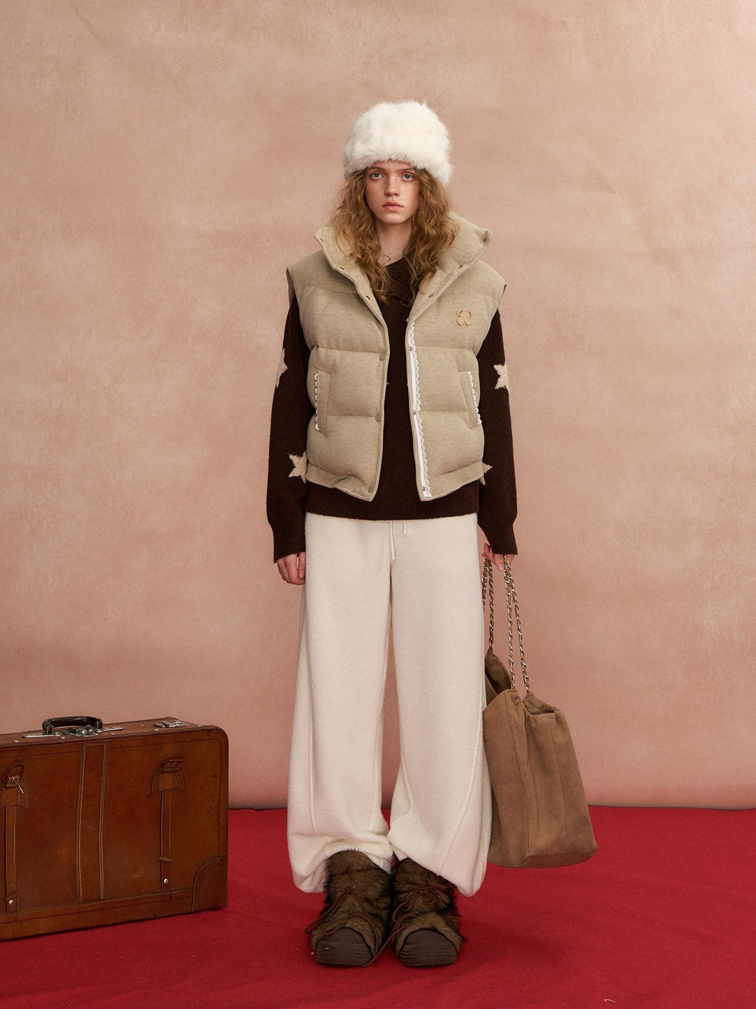 SOMESOWE Warm Quilted Vest Slim Regular Fit Navy Light Coffee Casual Puffer Jackets