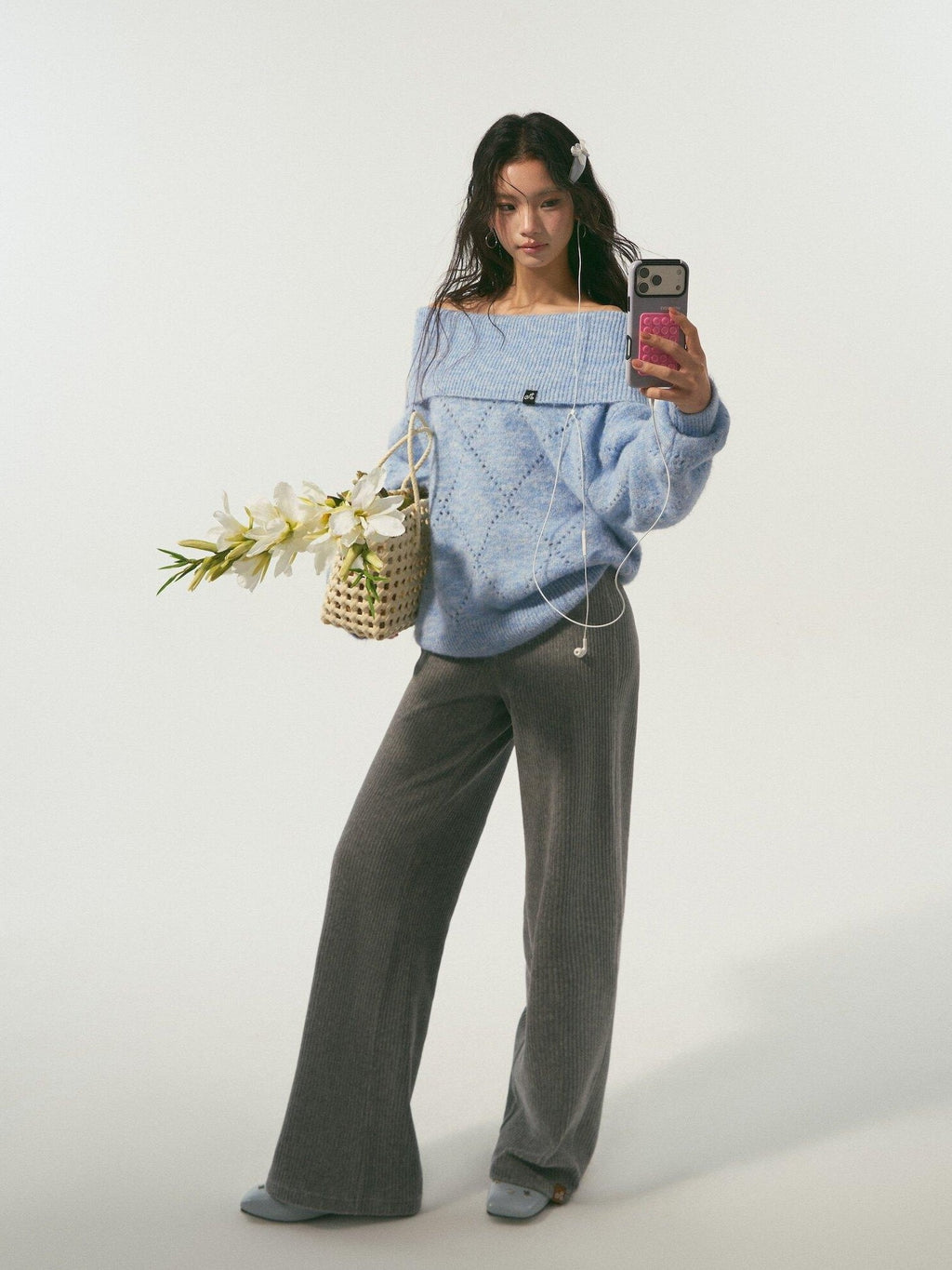 SOMESOWE Soft Polyester Wool Blend Casual Boat Neck Knit Women Sweaters
