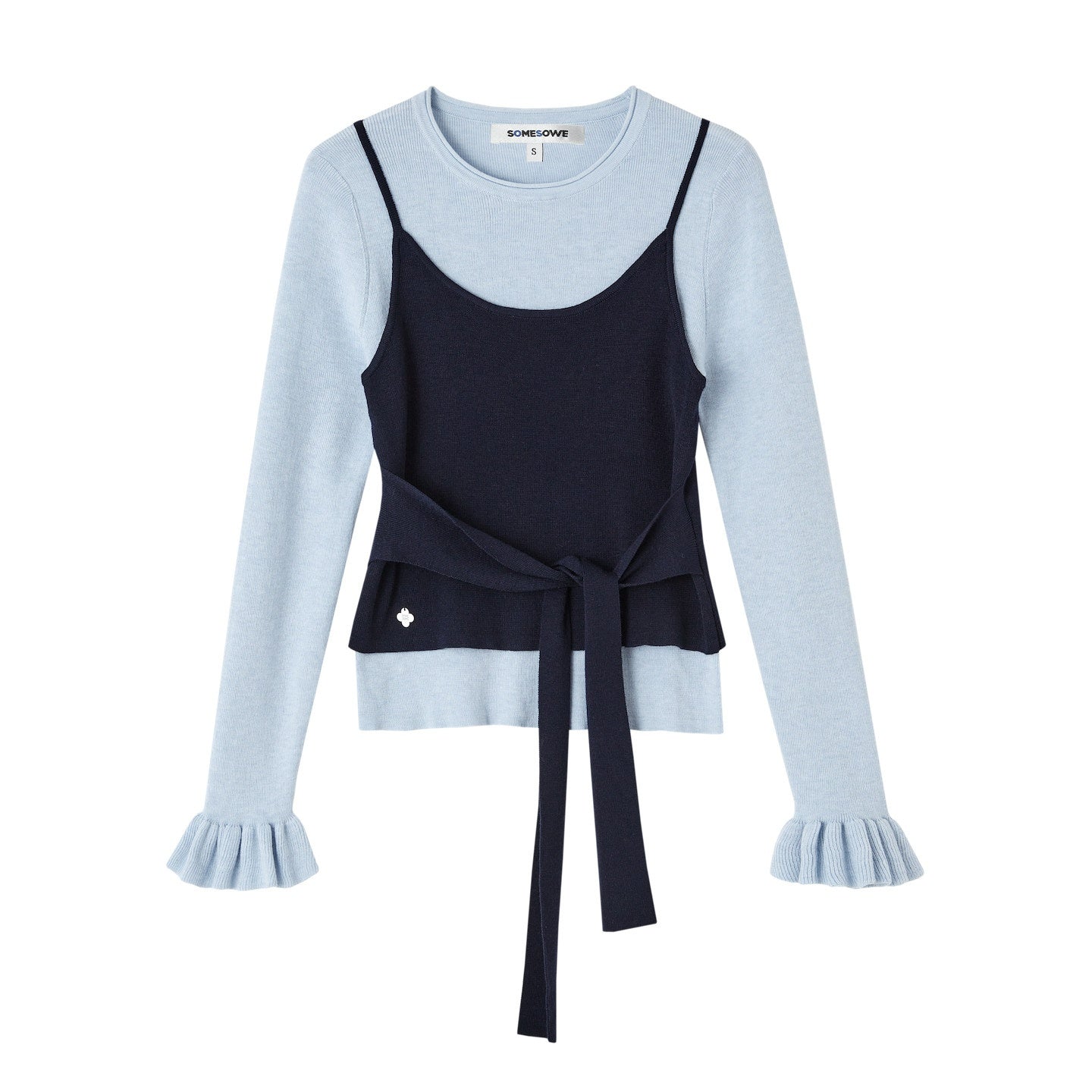 SOMESOWE_Faux_Layered_Contrast_Casual_Fit_Women_Tie_Front_Knit_Cardigan_Sweaters_MISSTT