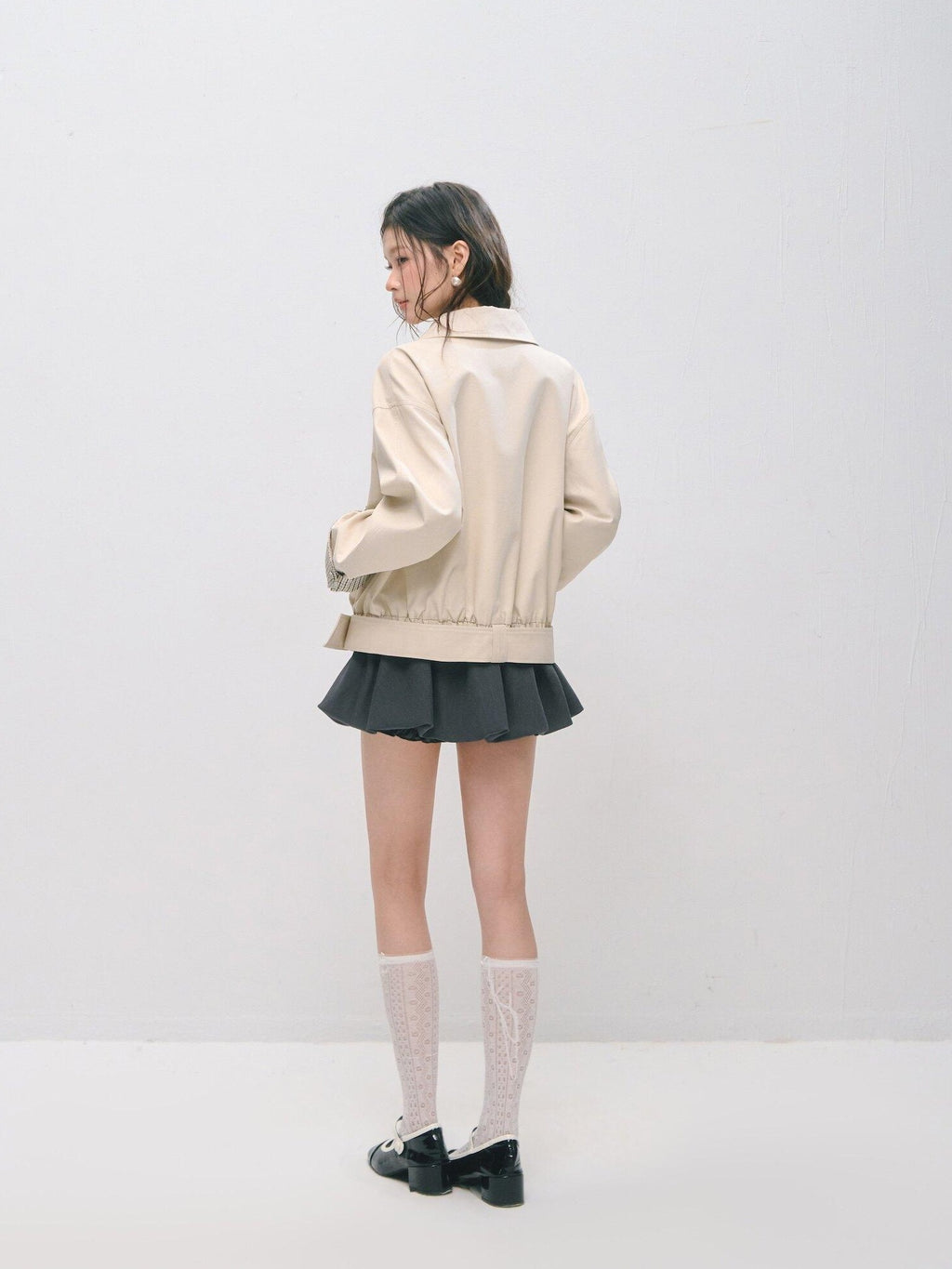 SOMESOWE Cotton Lyocell Blend Casual Relaxed Fit Women Button Ivory Trench Coats