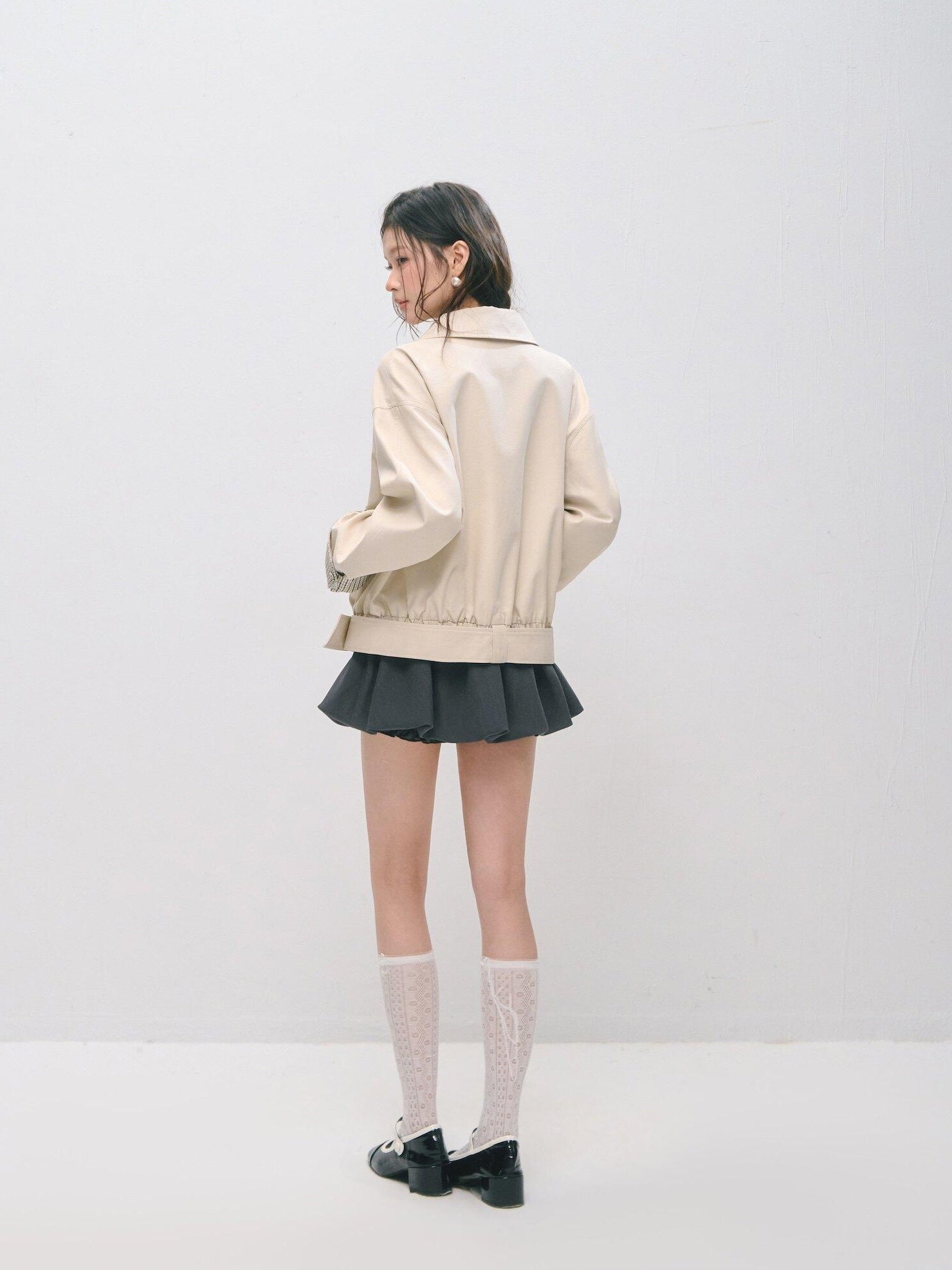 SOMESOWE Cotton Lyocell Blend Casual Relaxed Fit Women Button Ivory Trench Coats