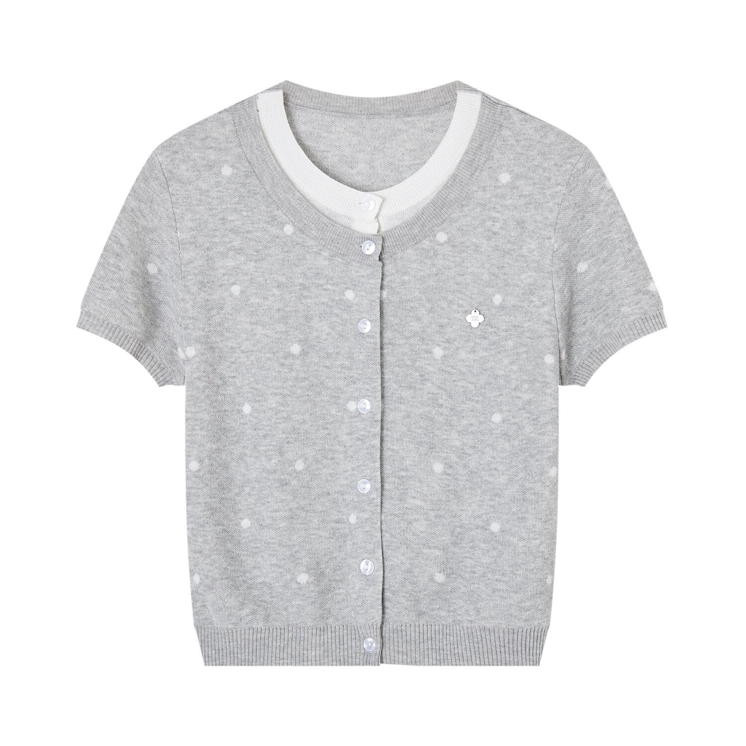 SOMESOWE_Polka_Dot_Knitted_Casual_Short_Sleeve_Two_Piece_Women_T_Shirt_Basic_Crop_Tops_MISSTT