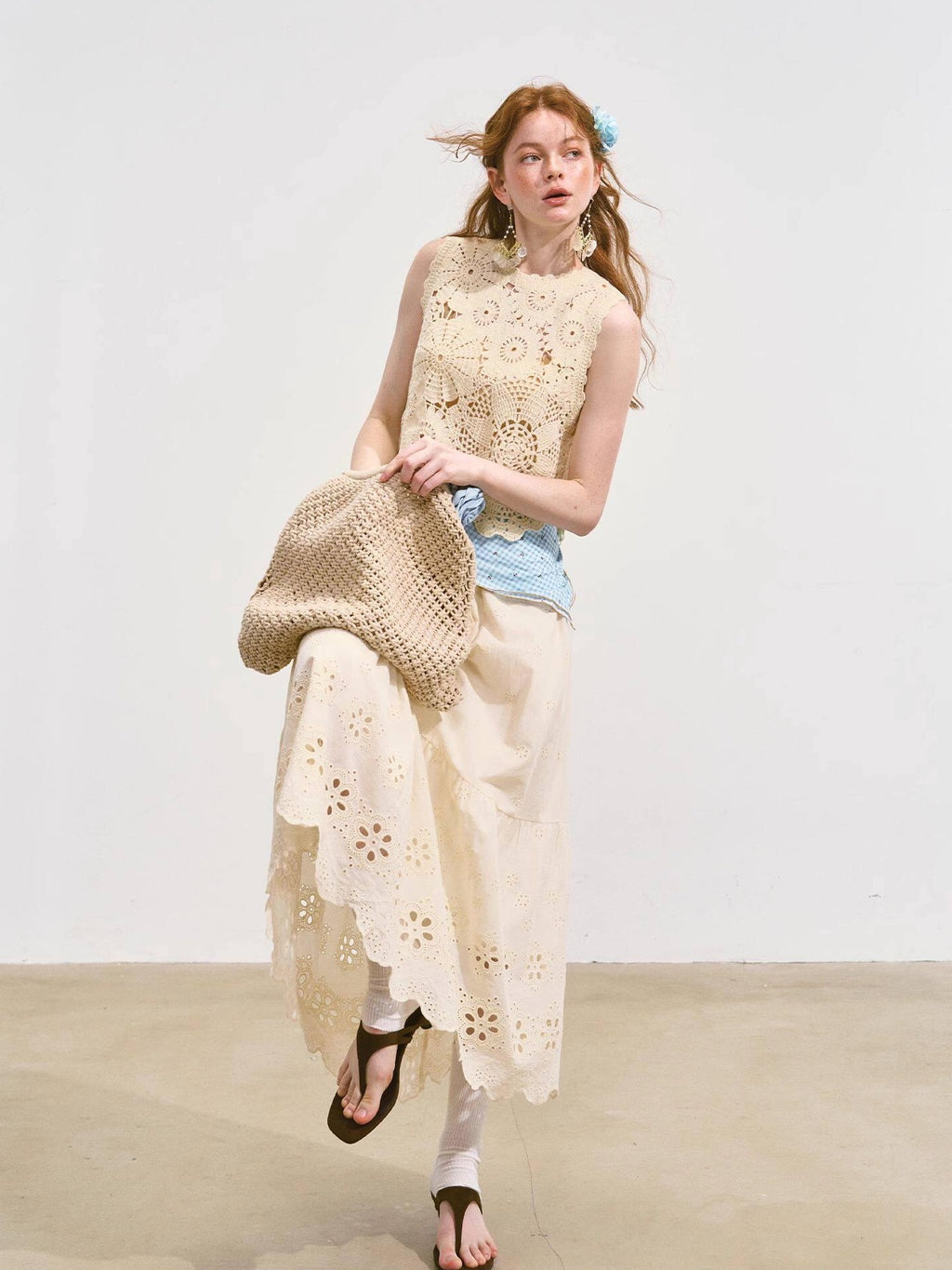 SOMESOWE Two Piece Hooded Pullover Beige Vest And Skirt For Women S M Tank Tops