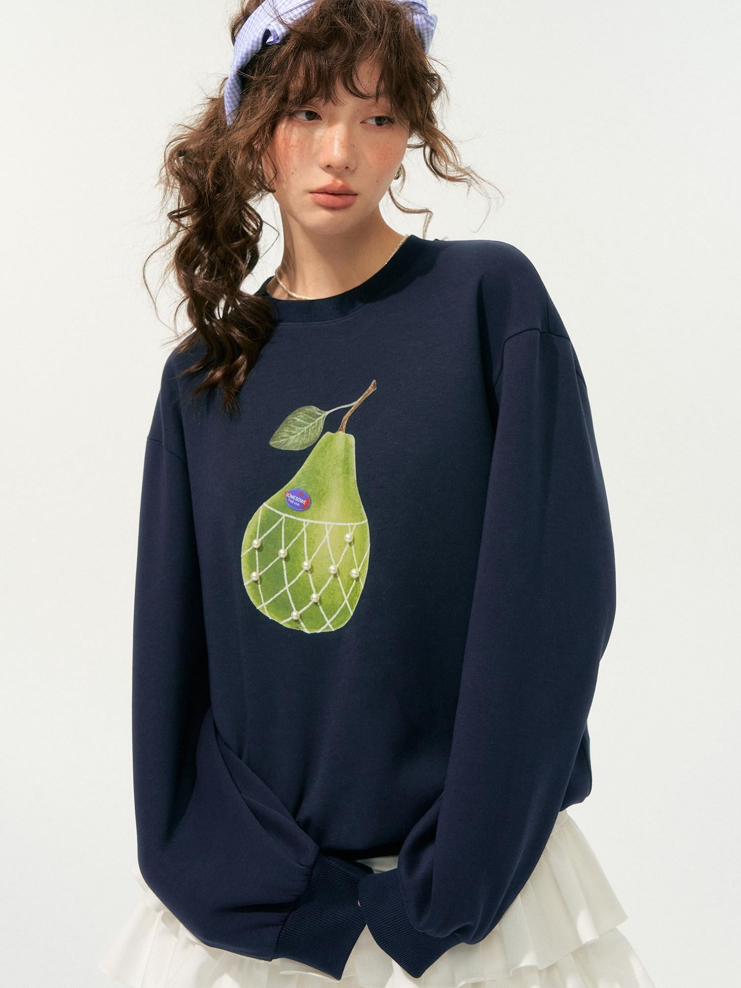 SOMESOWE Soft Cotton Blend Loose Floral Round Neck Women Long Sleeve Crop Tops
