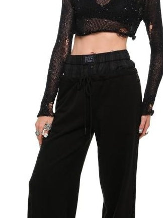 1JINN STUDIO Ripped Hooded Slim Fit Sweet Pullover Women Solid Long Sleeve Crop Tops