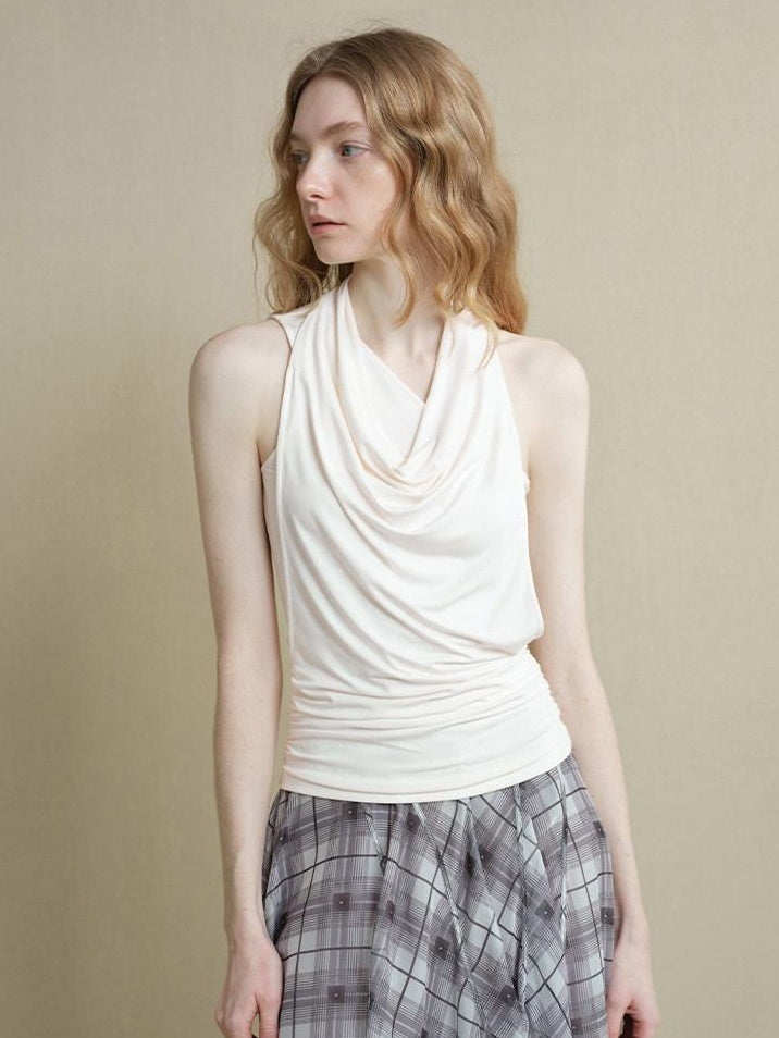 someonesometimes Soft Modal Nylon Spandex Asymmetric Slim Fit Faux Layer Strap Women Tank Tops