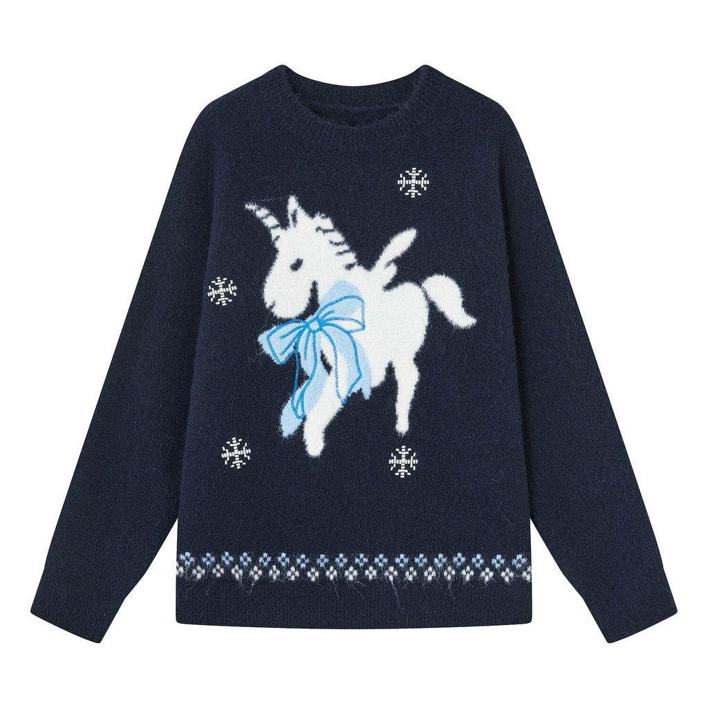 SOMESOWE_Colorblock_Animal_Print_Knit_Casual_Regular_Fit_Navy_Round_Neck_Women_Sweaters_MISSTT