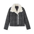 SOMESOWE_Plaid_Patchwork_Oversized_Jacket_Loose_Button_Front_Women_Top_&_Skirt_Sets_MISSTT