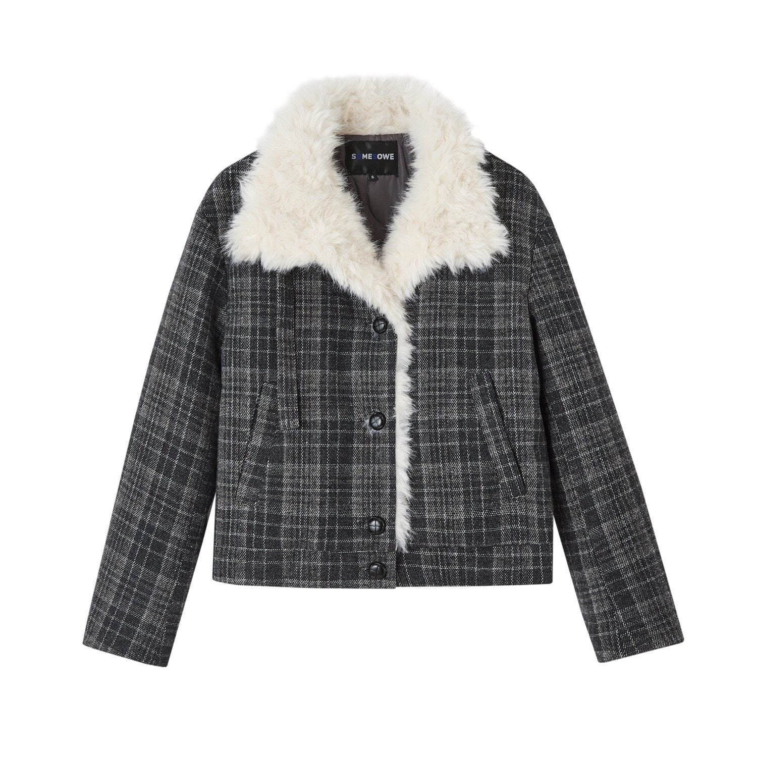 SOMESOWE_Plaid_Patchwork_Oversized_Jacket_Loose_Button_Front_Women_Top_&_Skirt_Sets_MISSTT