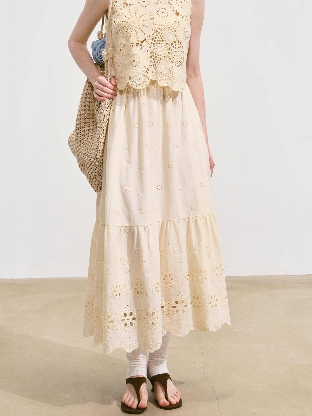 SOMESOWE Two Piece Hooded Pullover Beige Vest And Skirt For Women S M Tank Tops