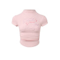 DeleteEx_Ruched_Cotton_Slim_Fit_Office_Ready_Short_Sleeve_Crew_Neck_Women_Basic_Crop_Tops_MISSTT