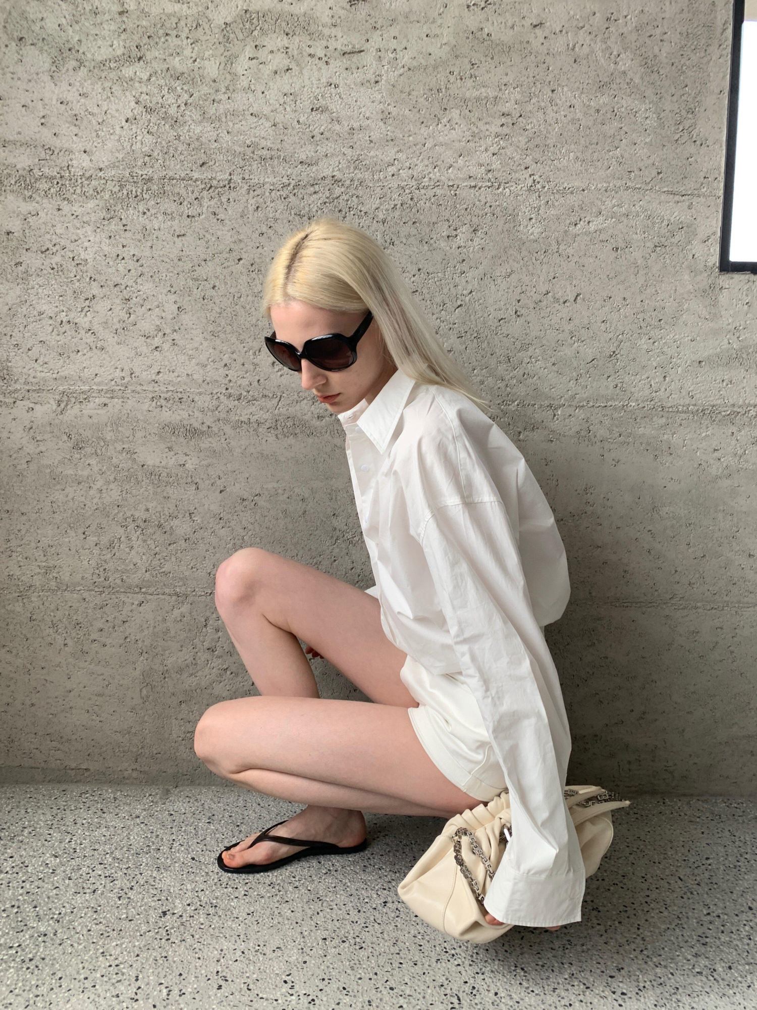 BUZHOU Breathable Sunblock Cotton Loose Patchwork Women Long Sleeve White Shirts