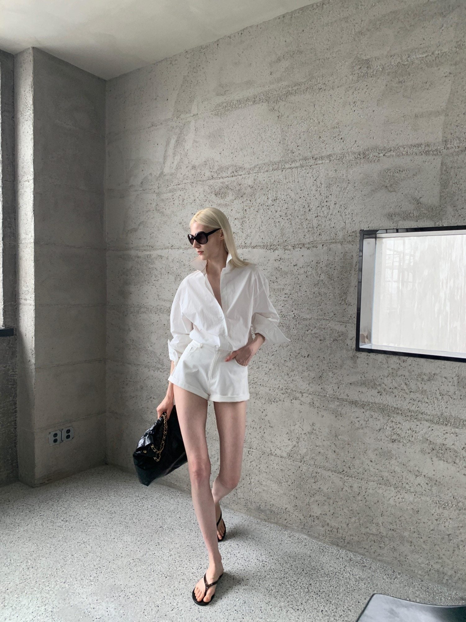 BUZHOU Breathable Sunblock Cotton Loose Patchwork Women Long Sleeve White Shirts