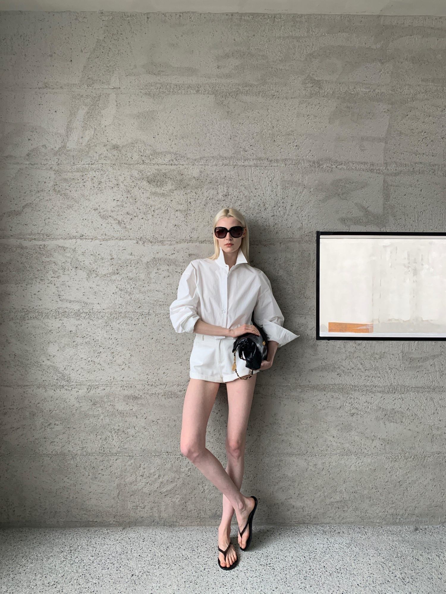 BUZHOU Breathable Sunblock Cotton Loose Patchwork Women Long Sleeve White Shirts