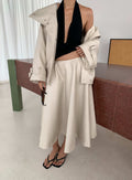 BUZHOU_Chic_Pu_Low_Waist_A_Line_Cleanfit_Beige_City_Commuting_Ladies_Maxi_Skirts_MISSTT