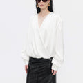 BUZHOU_Cooling_Acetate_Minimalist_Loose_V-neck_Elastic_Cuff_Women_Long_Sleeve_Blouses_MISSTT