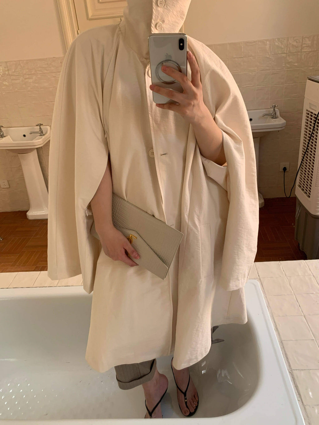 BUZHOU_Cotton_Blend_Commuter_Loose_Fit_A_Line_Midi_Single_Breasted_Beige_Trench_Coats_MISSTT