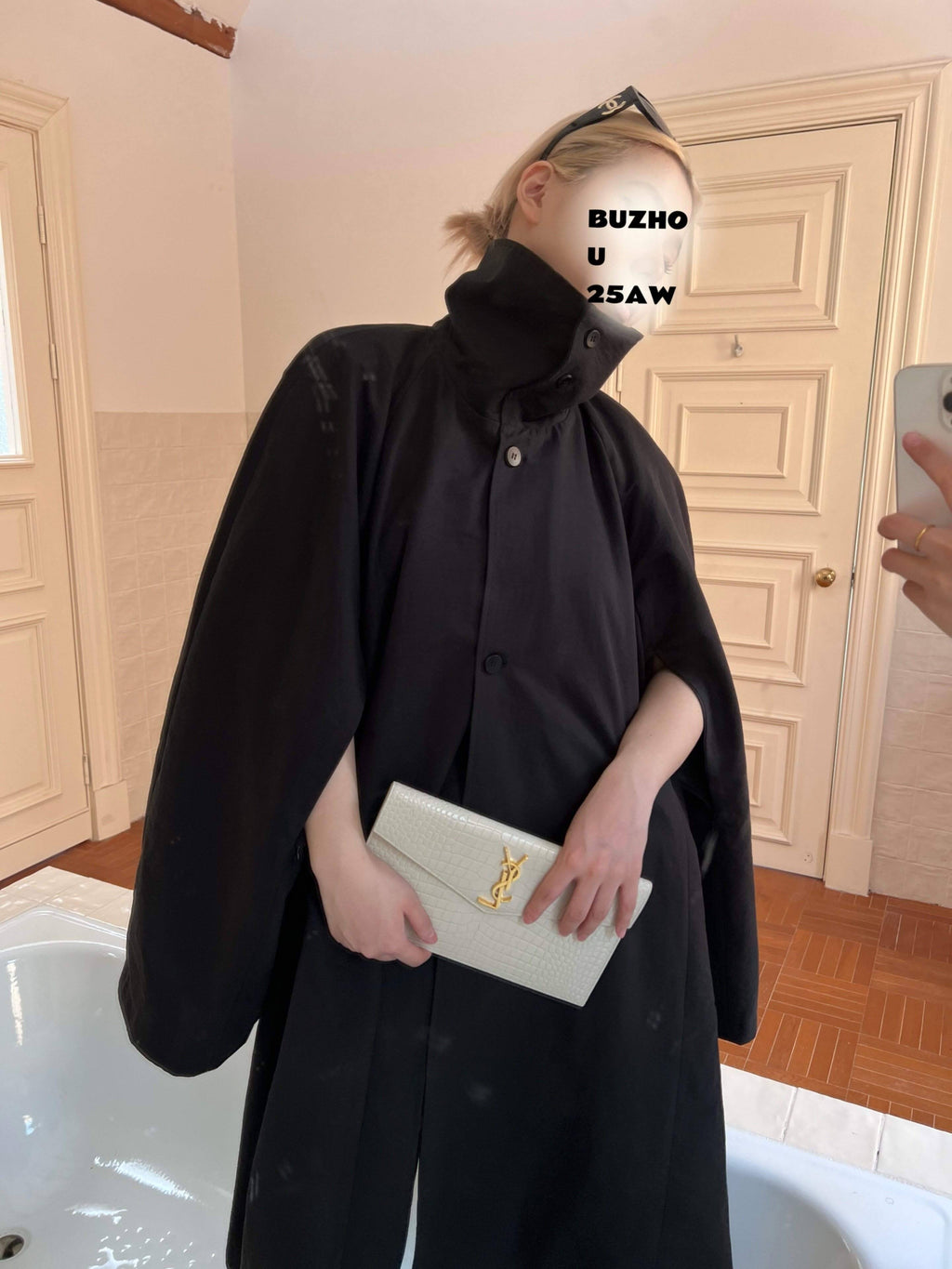 BUZHOU_Cotton_Blend_High_Collar_Midlength_Straight_Fit_Commuter_Black_Trench_Coats_MISSTT