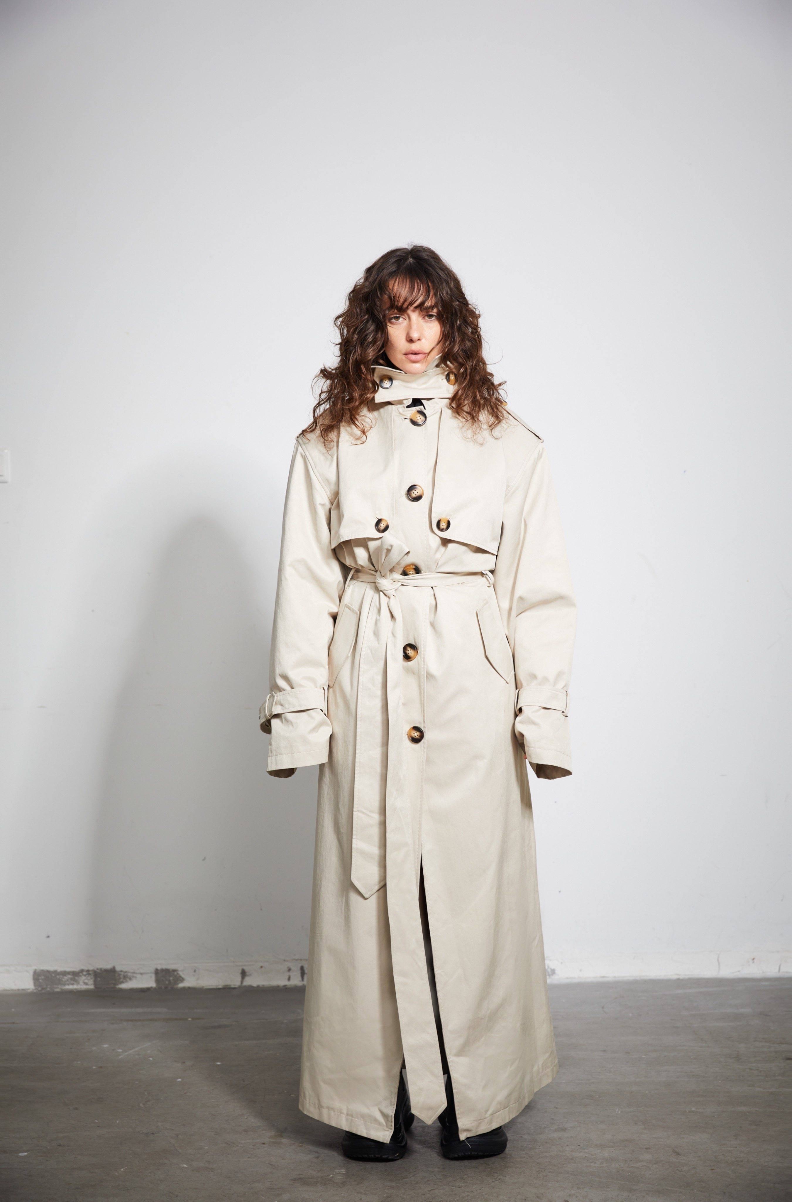 BUZHOU_Cotton_Double_Breasted_Long_Suit_Collar_Office_Commuter_Beige_Trench_Coats_MISSTT