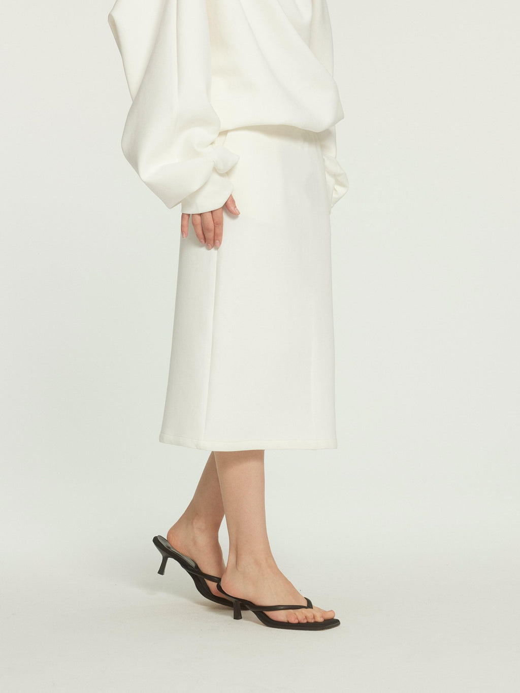BUZHOU Cotton Long Sleeve Minimal One Shoulder Women Casual Top & Skirt Sets