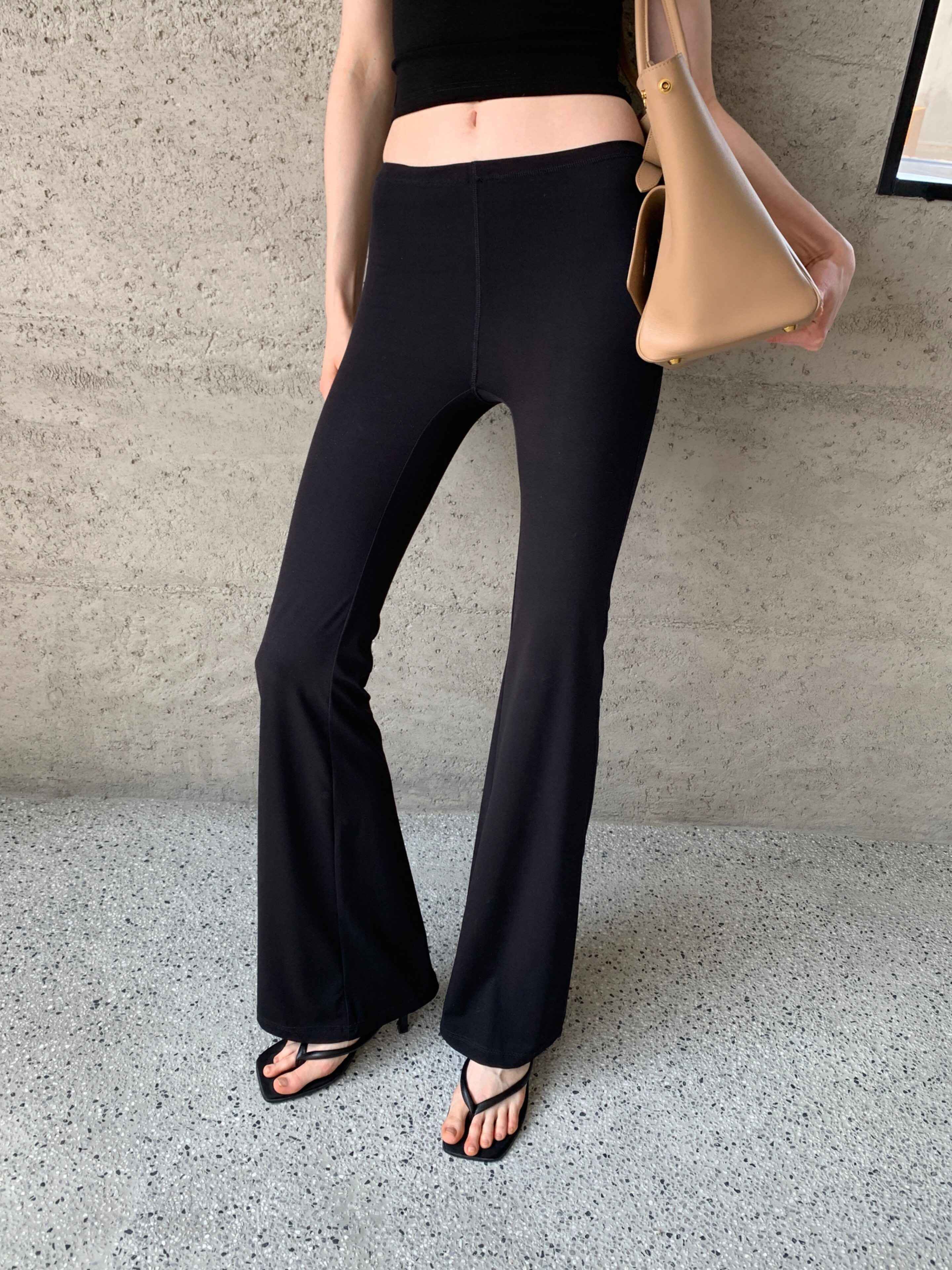 BUZHOU_High_Stretch_Lightweight_Cotton_Natural_Waist_Micro_Flare_Women_Yoga_Flared_Pants_MISSTT