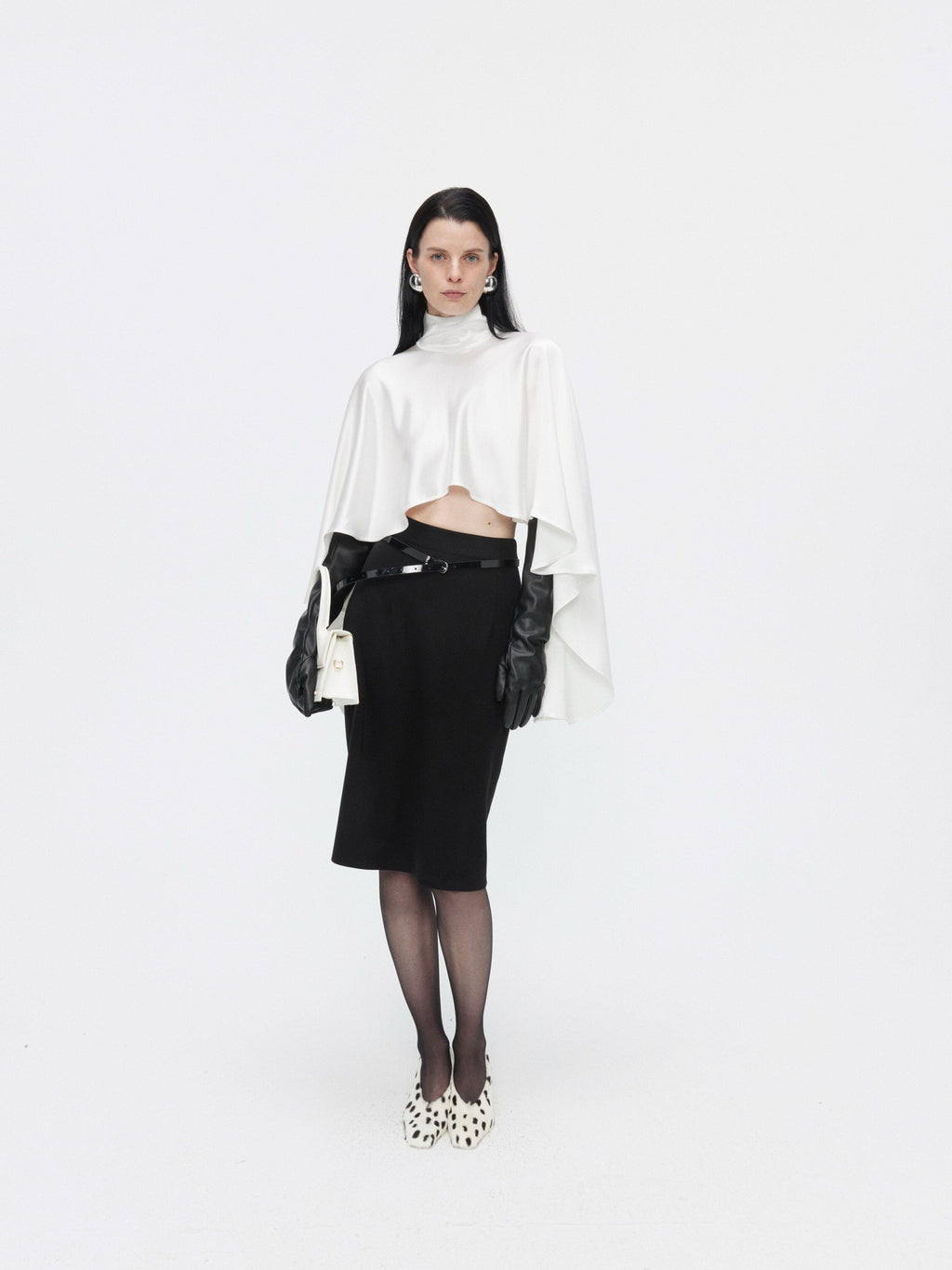 BUZHOU High Waist Zipper Detail Straight Knit Slim Women Black Cotton Blend Midi Skirts