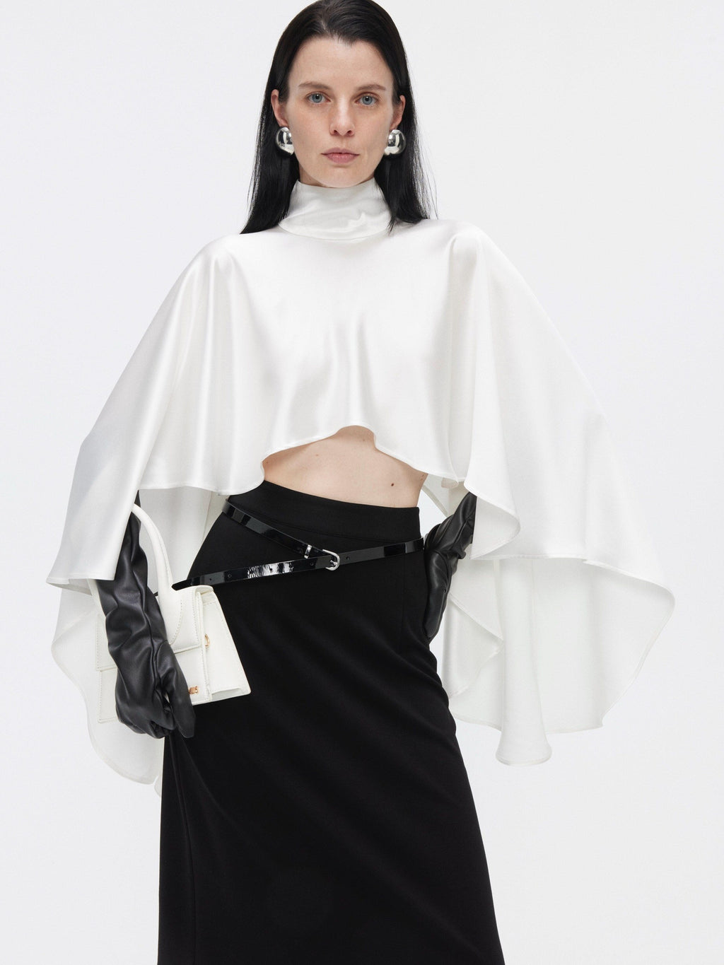 BUZHOU High Waist Zipper Detail Straight Knit Slim Women Black Cotton Blend Midi Skirts
