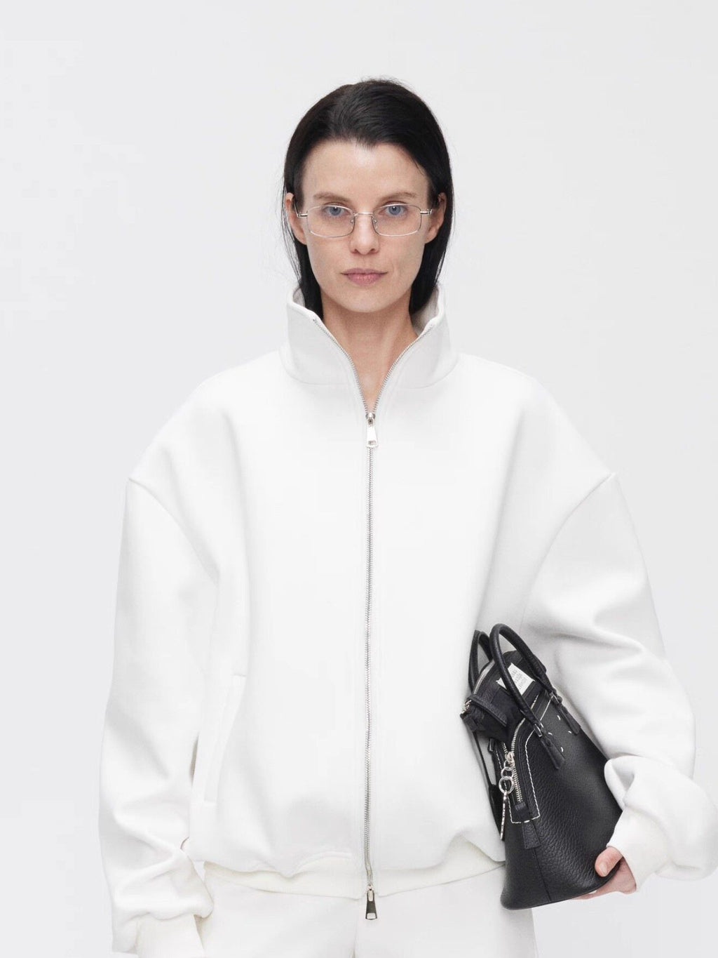 BUZHOU_Minimalist_Unisex_Stand_Collar_Long_Sleeve_Sweatshirt_Shorts_Top_&_Shorts_Sets_MISSTT