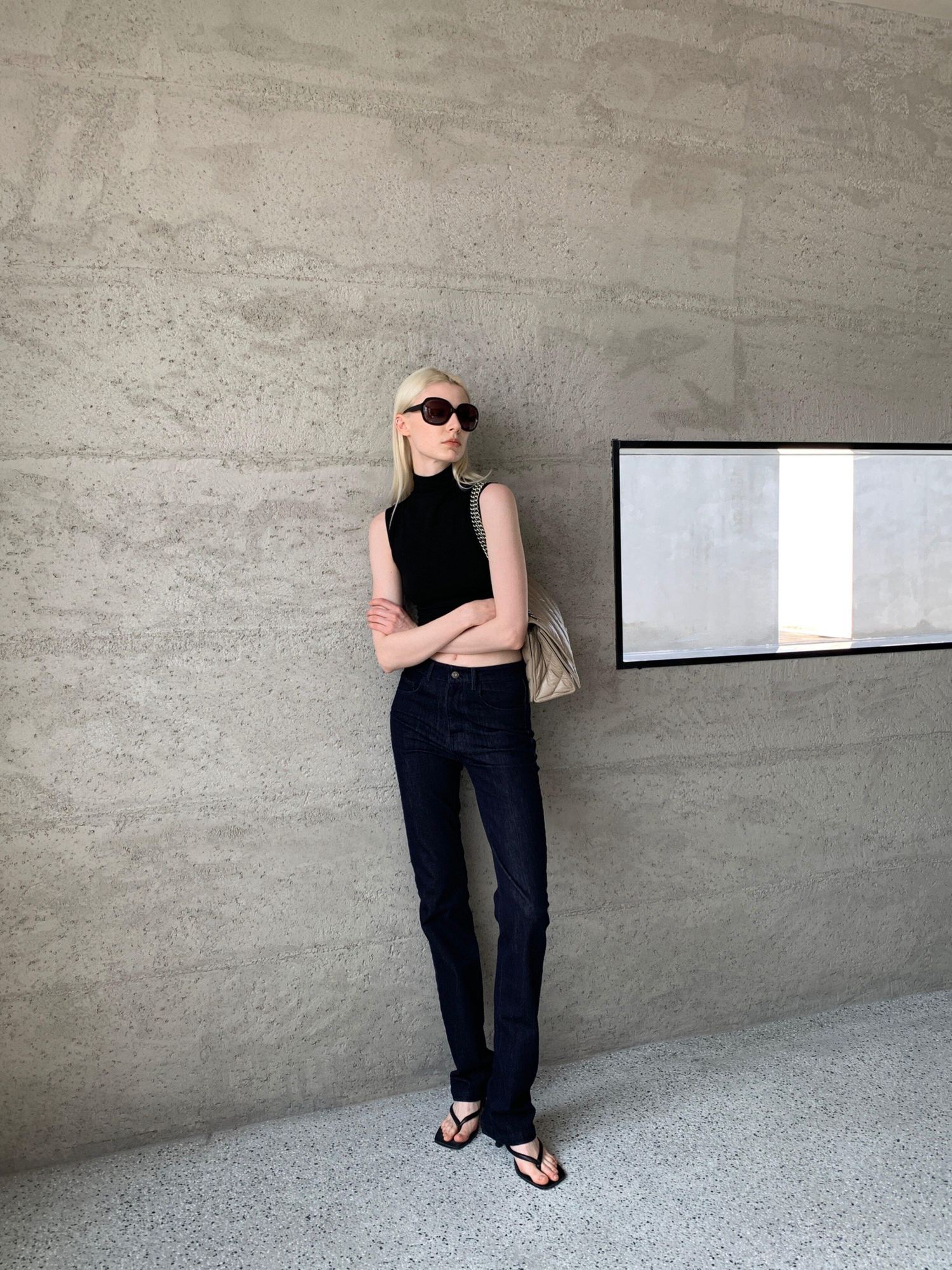 BUZHOU Soft Stretch Cotton Lyocell Washed Deep Indigo Low Rise Casual Skinny Jeans