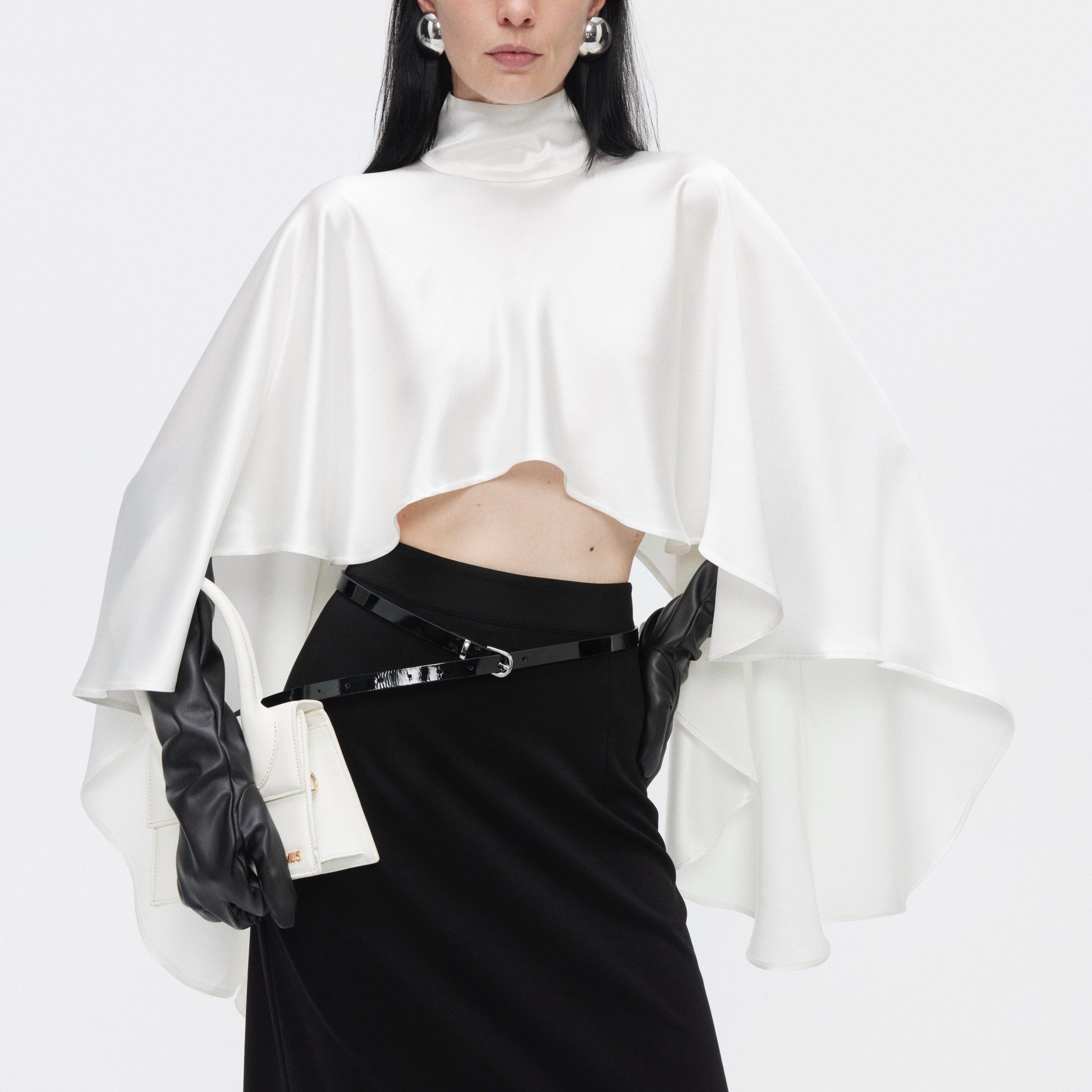 BUZHOU_Wrinkle_Free_Cooling_Minimalist_Cropped_Mockneck_Acetate_Long_Sleeve_T-Shirts_MISSTT