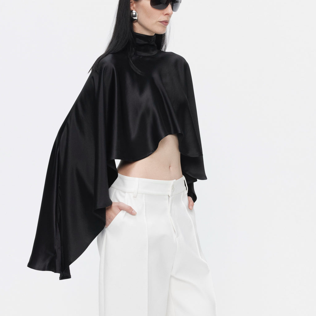 BUZHOU_Wrinkle_Free_Cooling_Minimalist_Cropped_Mockneck_Acetate_Long_Sleeve_T-Shirts_MISSTT