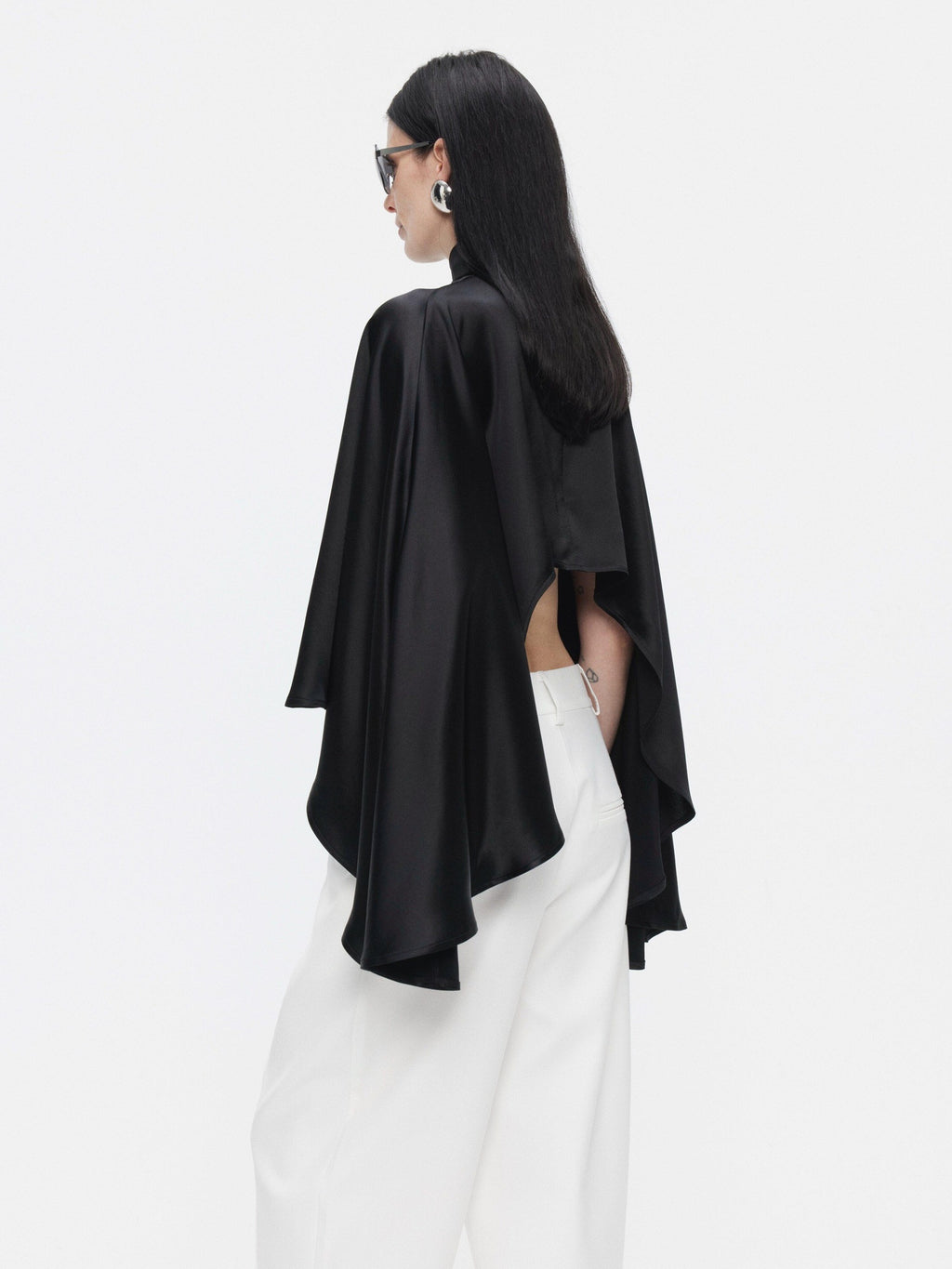 BUZHOU Wrinkle Free Cooling Minimalist Cropped Mockneck Acetate Long Sleeve T-Shirts