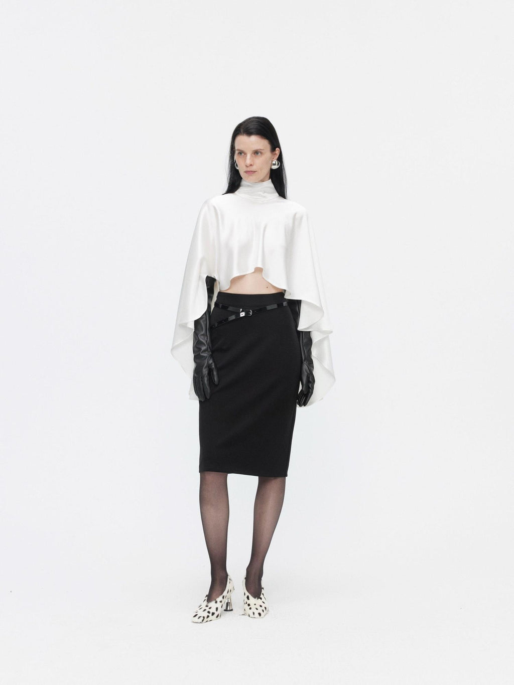 BUZHOU Wrinkle Free Cooling Minimalist Cropped Mockneck Acetate Long Sleeve T-Shirts