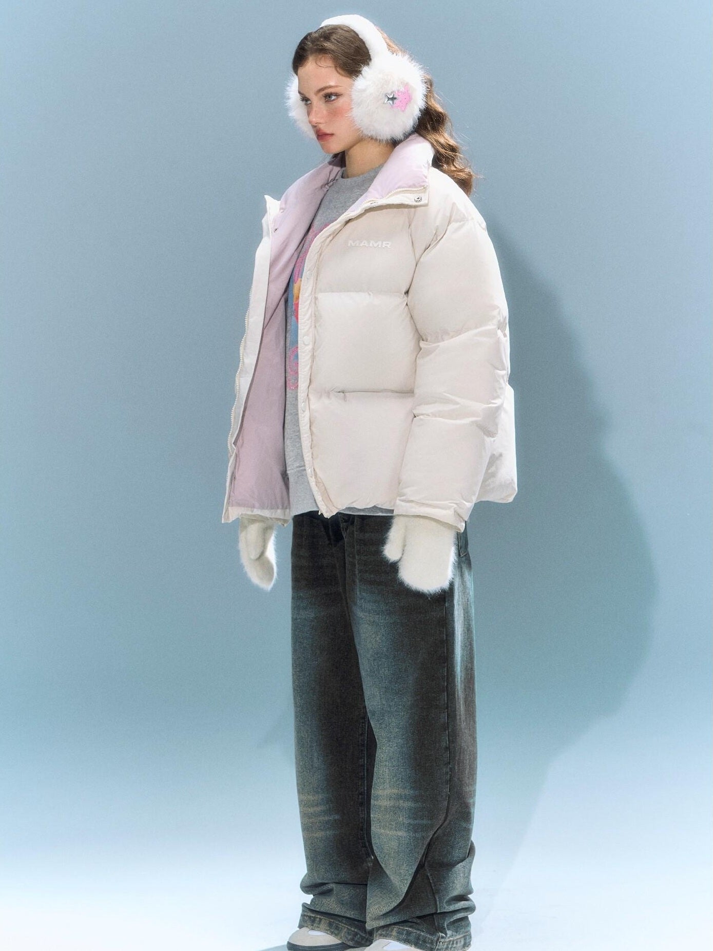 DeleteEx 90 Percent Duck Down Warmth Artistic Hoodless White Regular Down Jackets