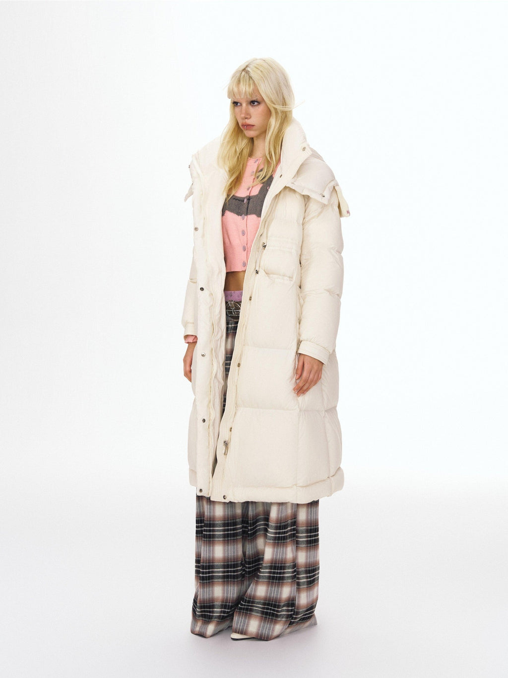 DeleteEx 90 Percent White Duck Down Long Hooded Regular Fit Women Down Jackets